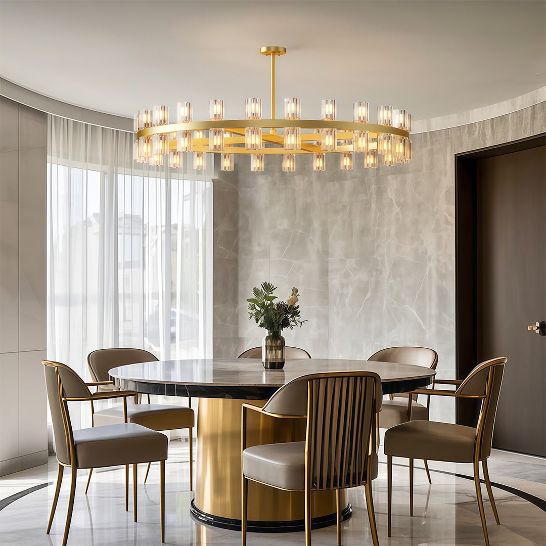 Premium Crystal Chandelier with Copper Ceiling Fixture