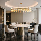Premium Crystal Chandelier with Copper Ceiling Fixture