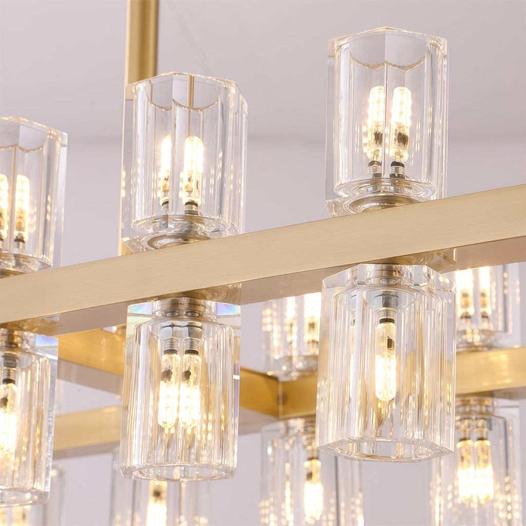 Premium Crystal Chandelier with Copper Ceiling Fixture