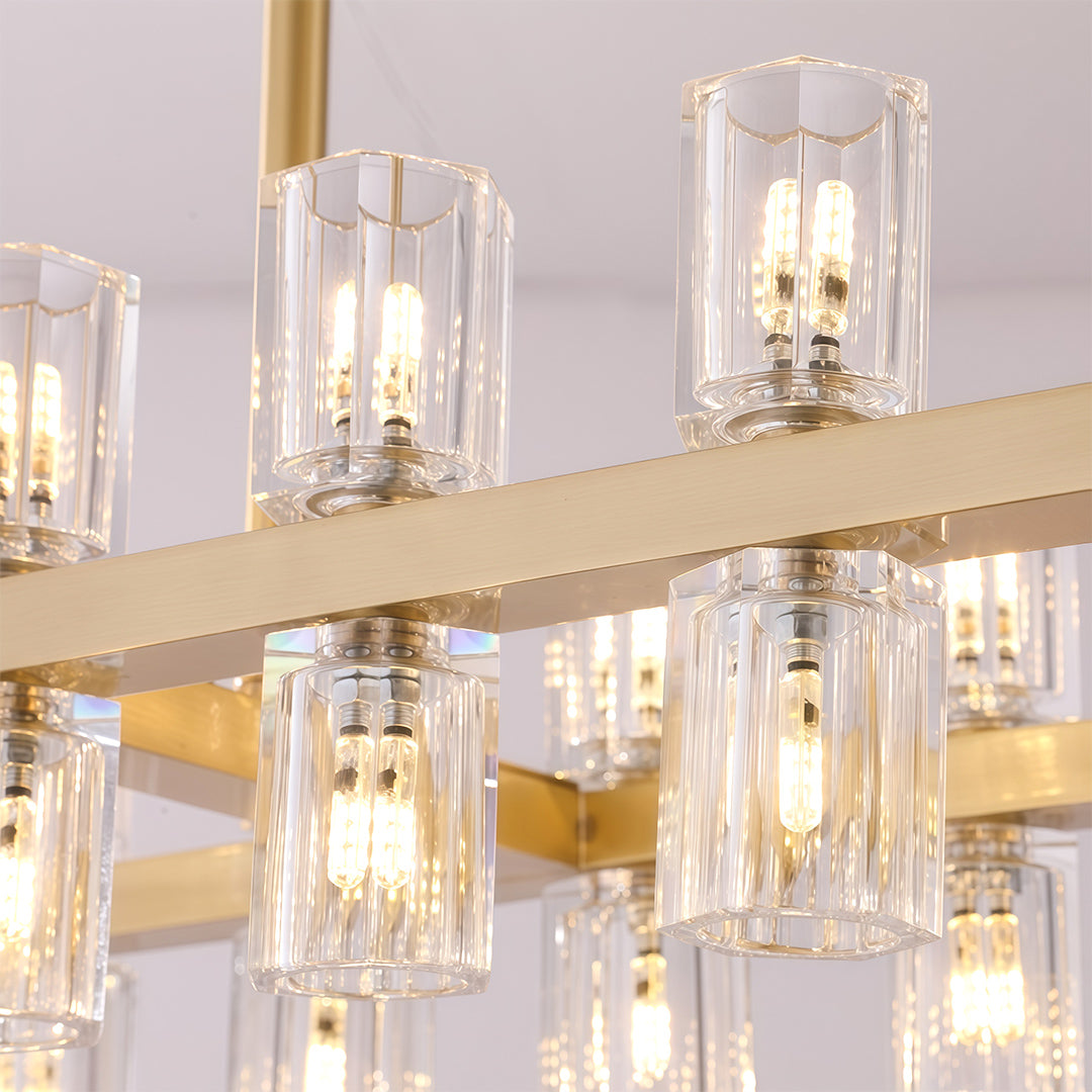 Premium Crystal Chandelier with Copper Ceiling Fixture