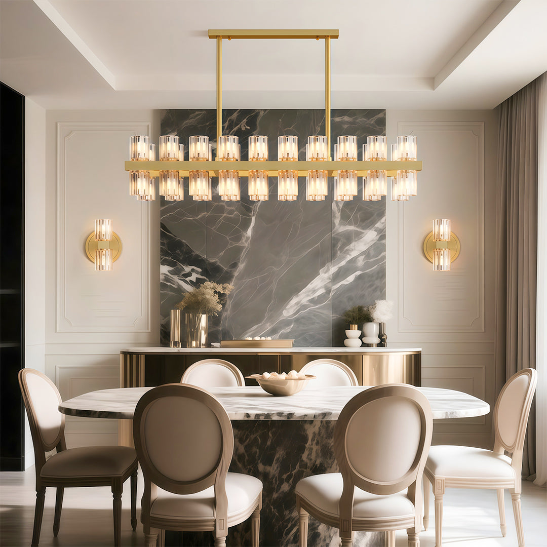 Premium Crystal Chandelier with Copper Ceiling Fixture