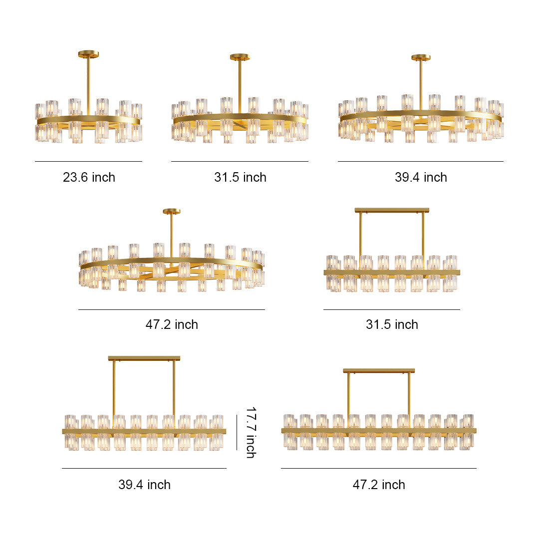 Premium Crystal Chandelier with Copper Ceiling Fixture