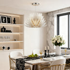 Luxury Stainless Steel and Glass Deco Chandelier Ceiling Light