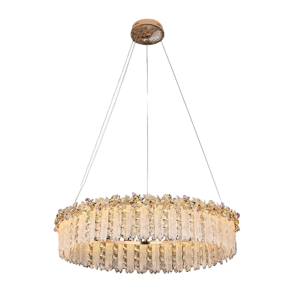 Gold Crystal Chandelier - French Minimalist Ceiling Light