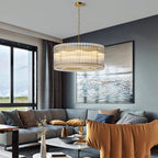Luxury Iron Chandelier with Glass Lamp Shade - Elegant Ceiling Light