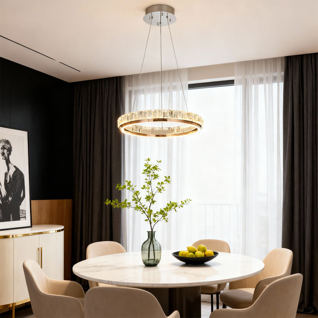 Premium Round Crystal Chandelier Ceiling Light