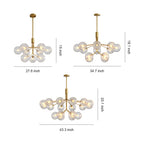 Premium Modern Copper and Glass Ball Chandelier