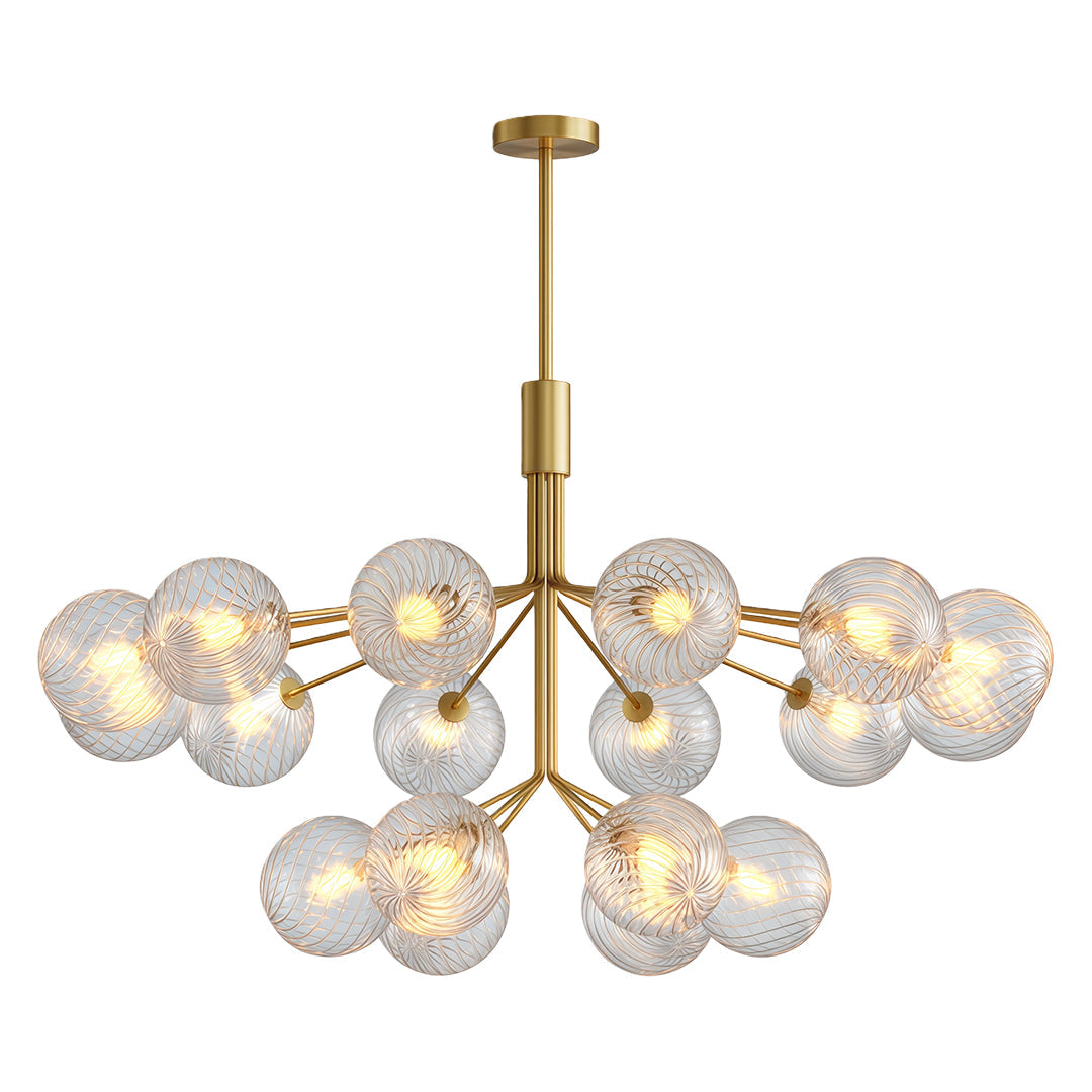 Premium Modern Copper and Glass Ball Chandelier