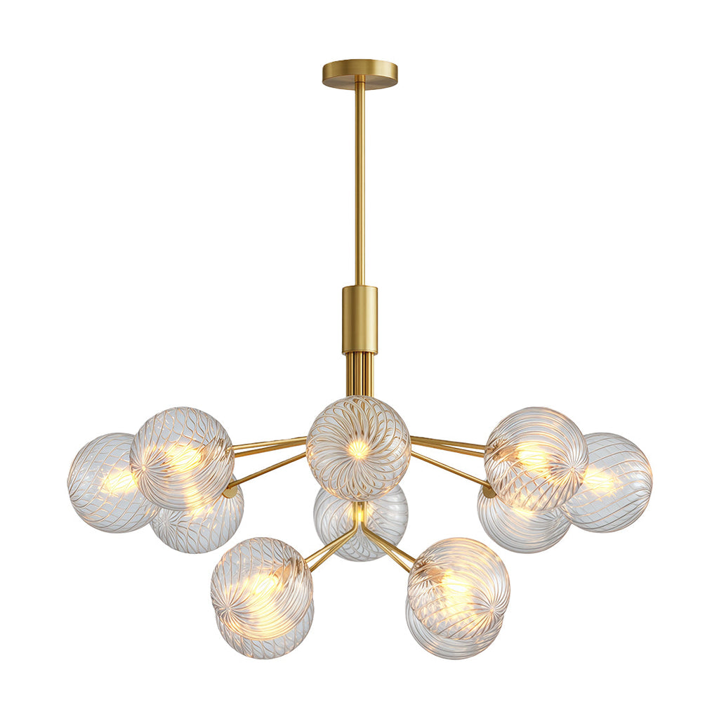 Premium Modern Copper and Glass Ball Chandelier