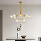 Premium Modern Copper and Glass Ball Chandelier