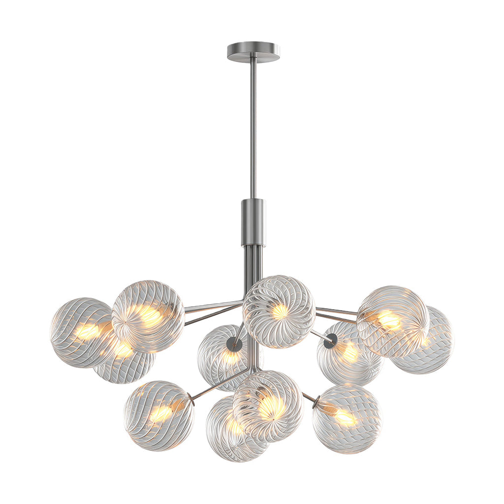 Premium Modern Copper and Glass Ball Chandelier