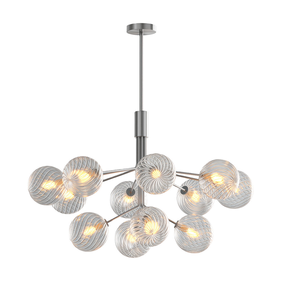 Premium Modern Copper and Glass Ball Chandelier