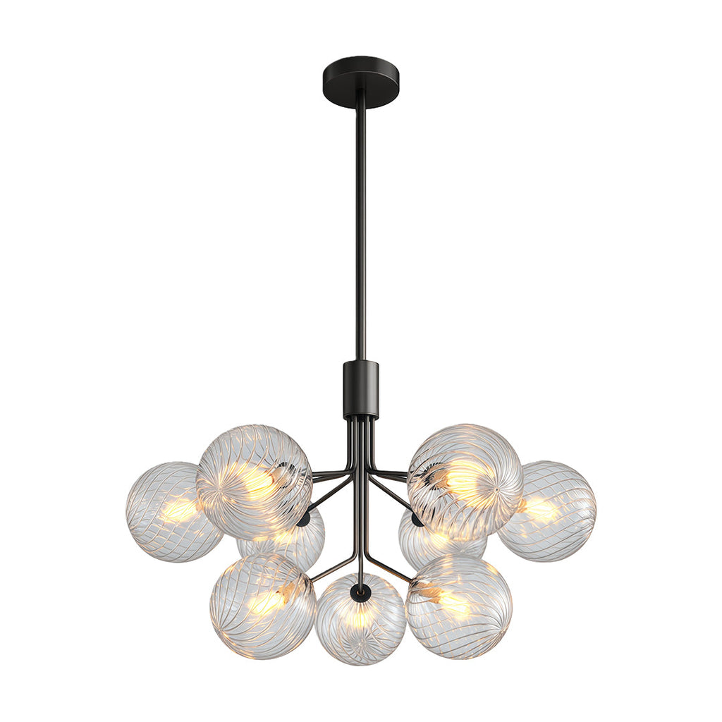 Premium Modern Copper and Glass Ball Chandelier