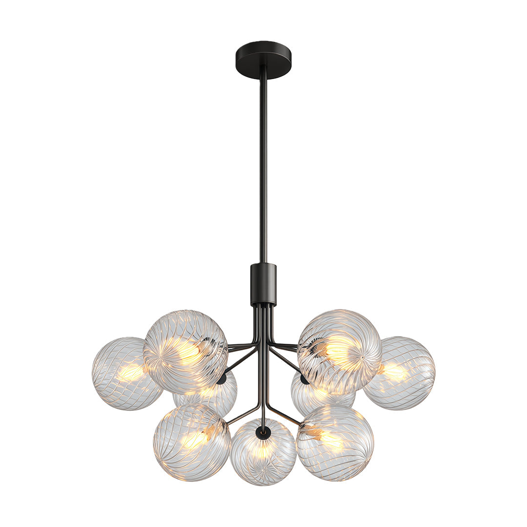 Premium Modern Copper and Glass Ball Chandelier