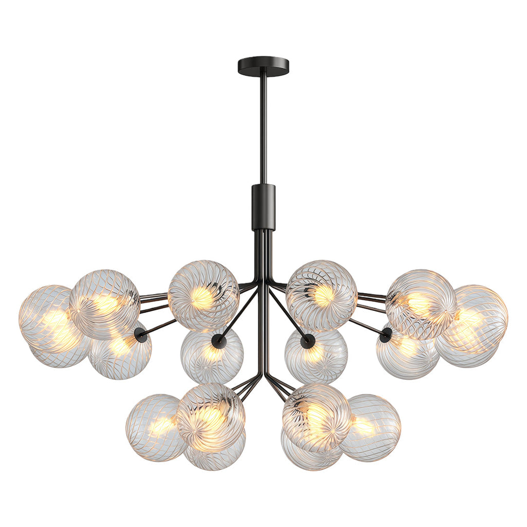Premium Modern Copper and Glass Ball Chandelier
