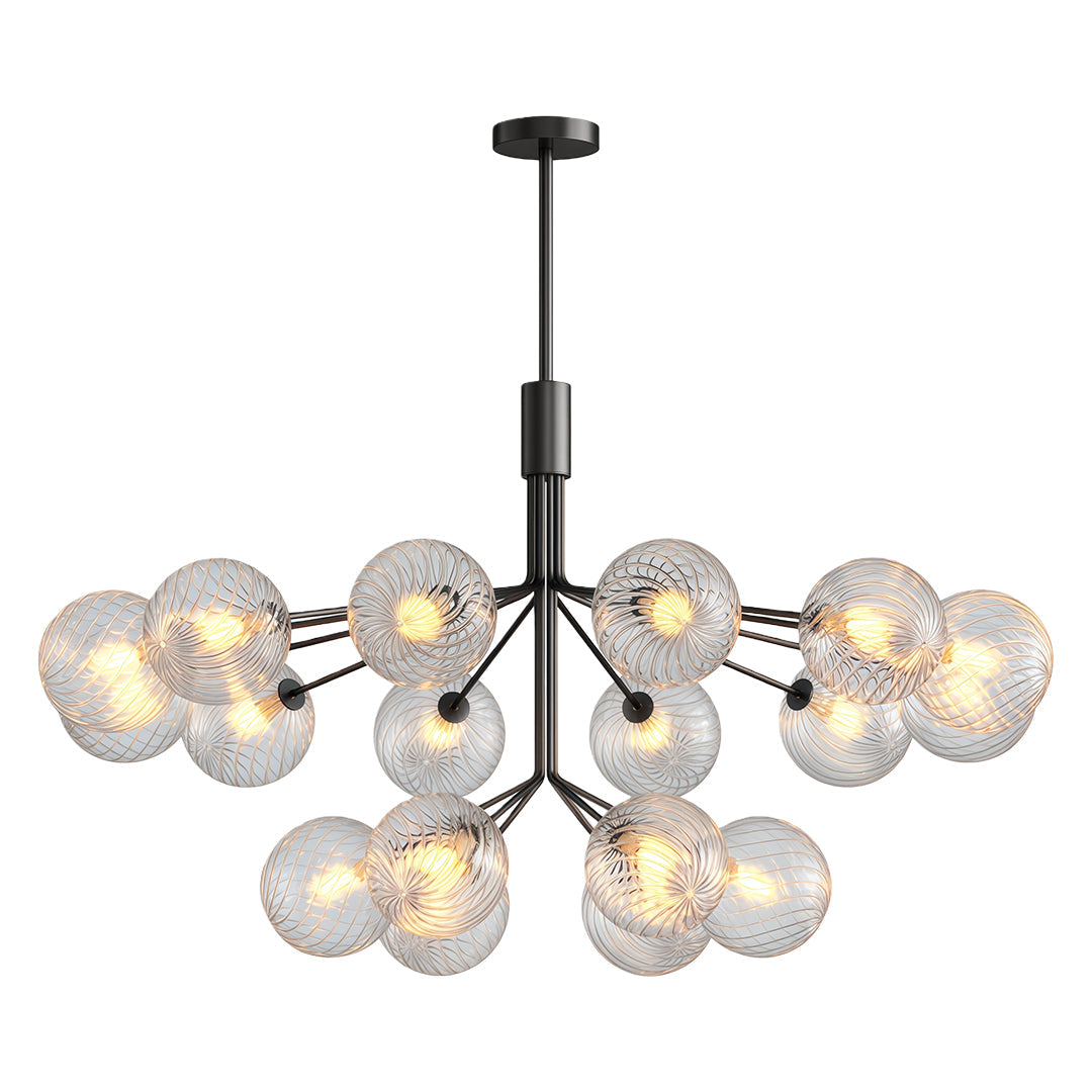 Premium Modern Copper and Glass Ball Chandelier