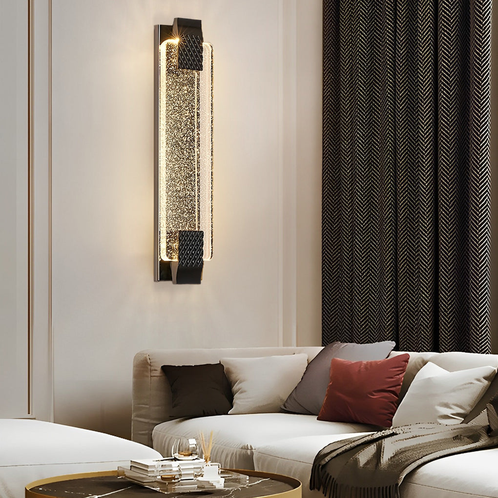 Modern LED Linear Crystal Wall Light for Living Room