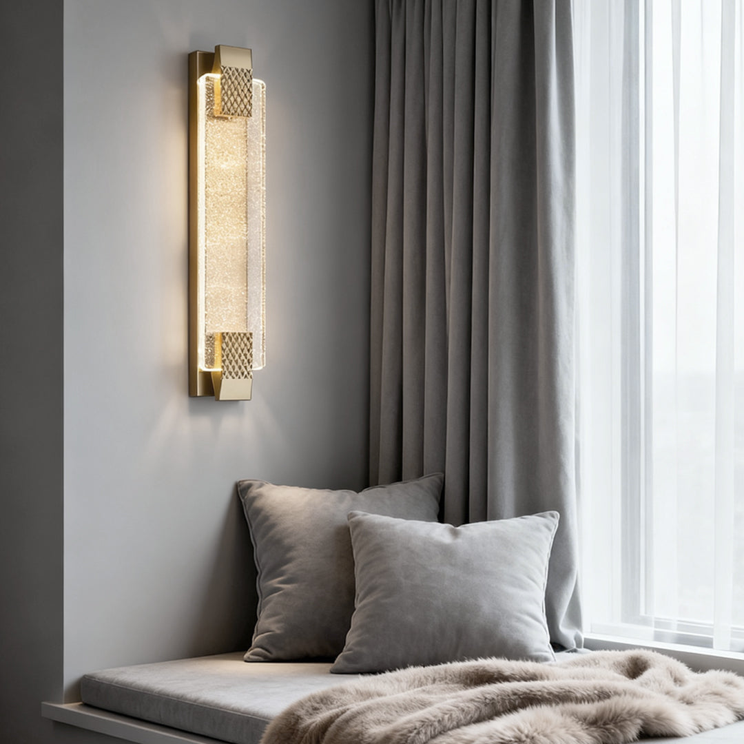 Modern LED Linear Crystal Wall Light for Living Room