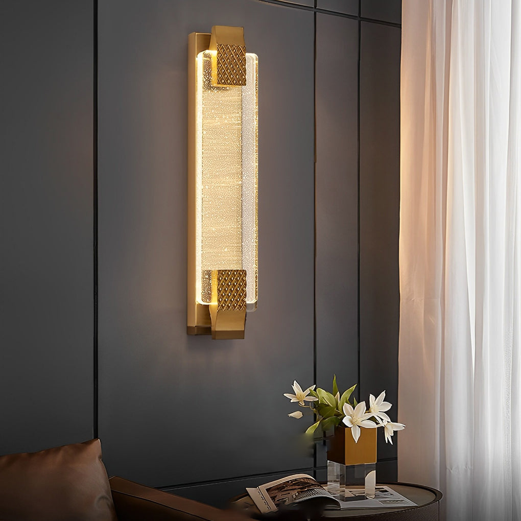 Modern LED Linear Crystal Wall Light for Living Room