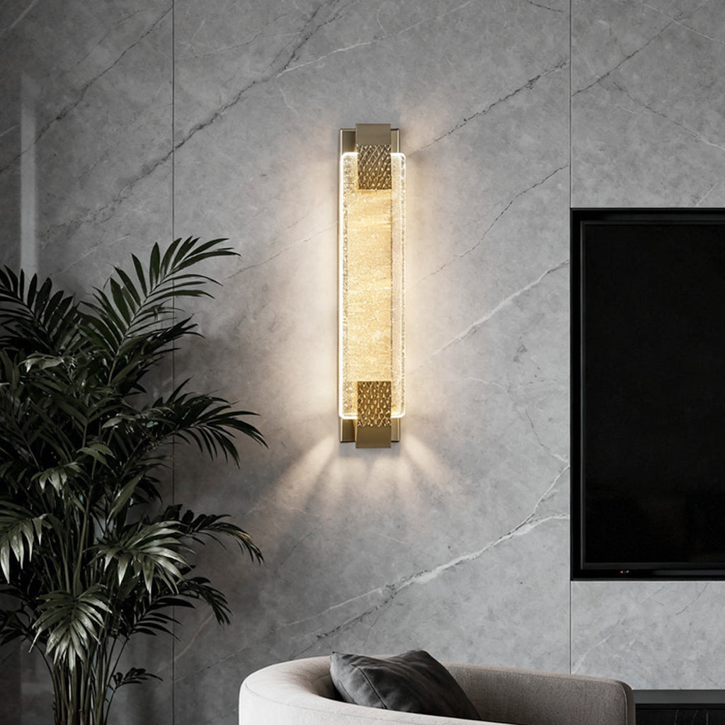 Modern LED Linear Crystal Wall Light for Living Room