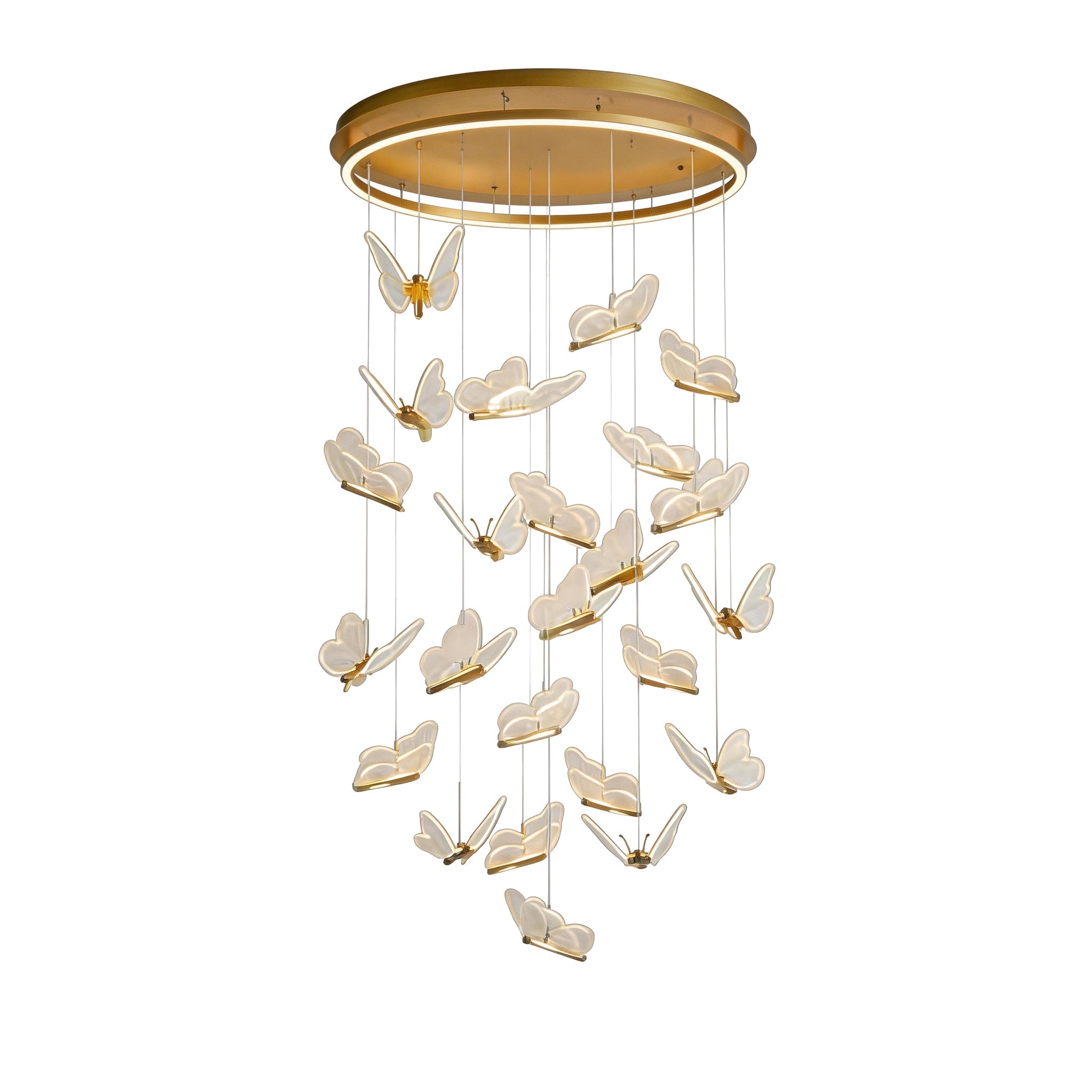 Modern Butterfly Chandelier - Metal and Acrylic Ceiling Light
