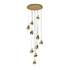 Modern Spiral Crystal Chandelier for High Ceilings