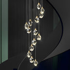 Modern Spiral Crystal Chandelier for High Ceilings