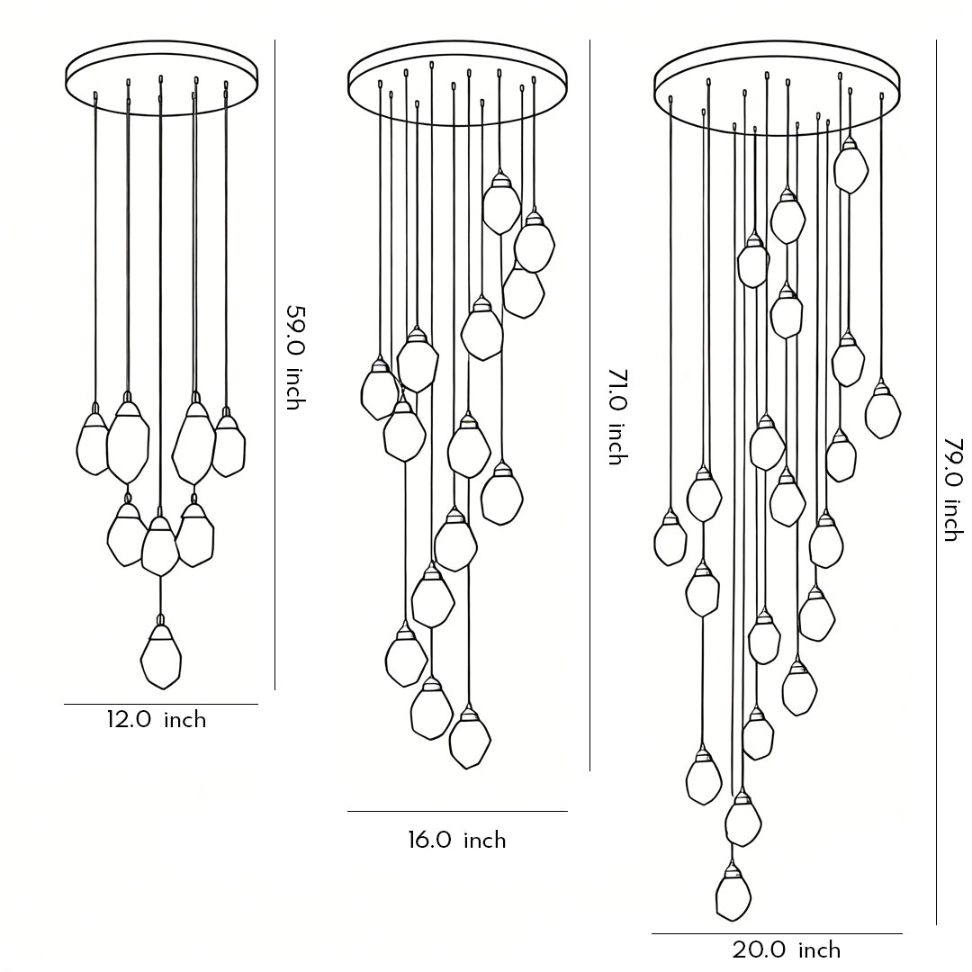 Modern Spiral Crystal Chandelier for High Ceilings