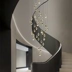 Modern Spiral Crystal Chandelier for High Ceilings