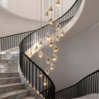 Modern Spiral Crystal Chandelier for High Ceilings