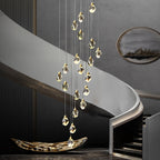Modern Spiral Crystal Chandelier for High Ceilings