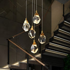 Modern Spiral Crystal Chandelier for High Ceilings