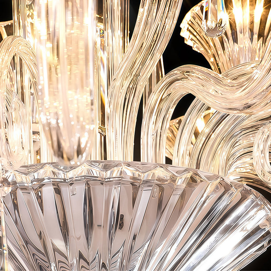 Elegant French Art Glass Ceiling Chandelier