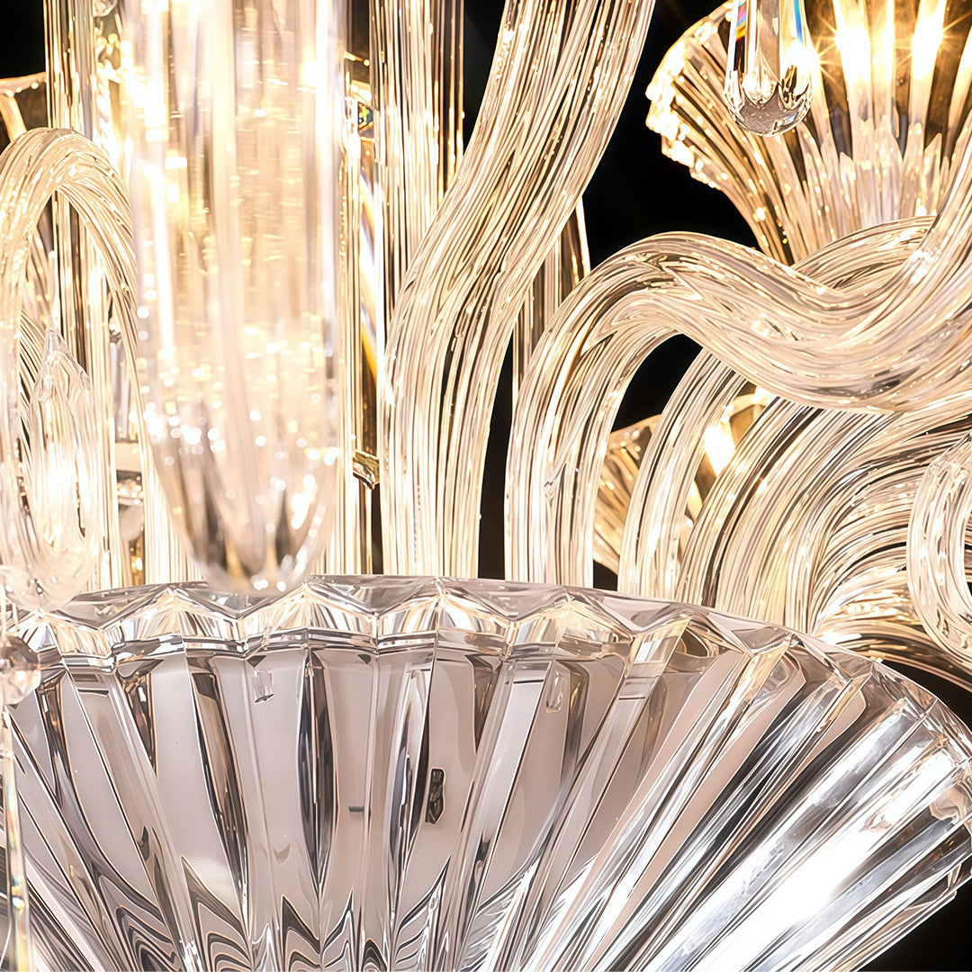 Elegant French Art Glass Ceiling Chandelier