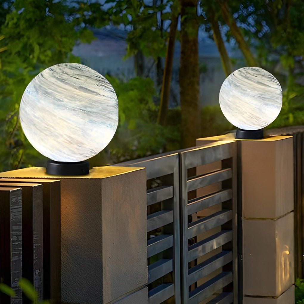 Modern Globe Pillar Light - Stylish Planetary Design for Fencing