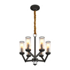 Luxury Copper Glass Drop Chandelier - Elegant Ceiling Light