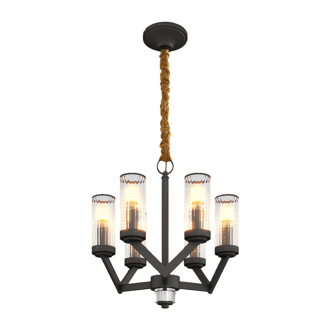 Luxury Copper Glass Drop Chandelier - Elegant Ceiling Light