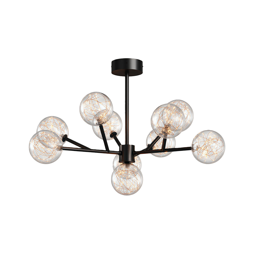 Contemporary Glass Globe Chandelier - Starry Sky Ceiling Light