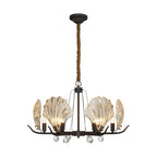 Modern Copper and Glass Shell Chandelier Ceiling Light
