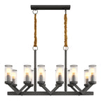 Luxury Copper Glass Drop Chandelier - Elegant Ceiling Light