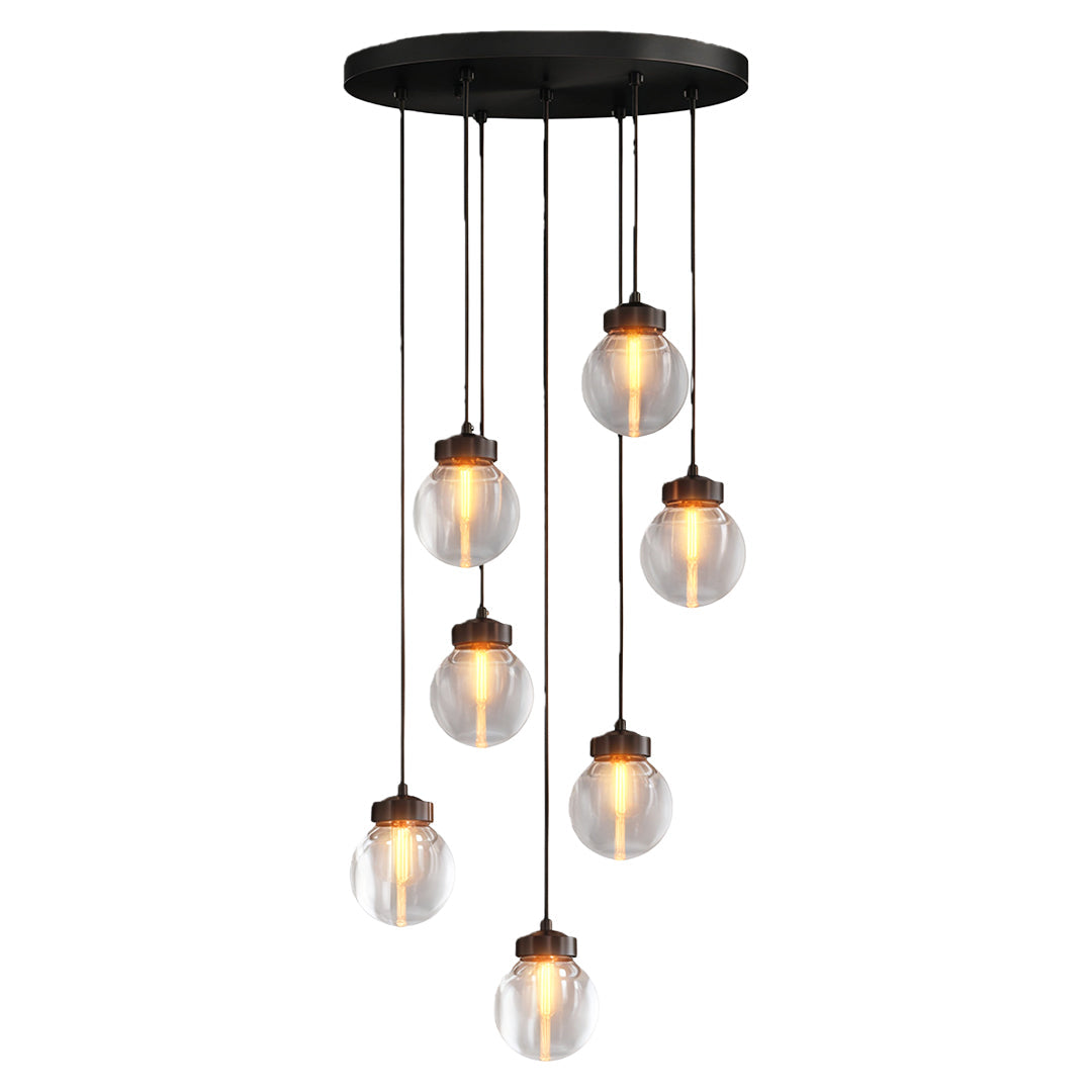 Luxury Copper and Glass Chandelier - Modern Ceiling Light