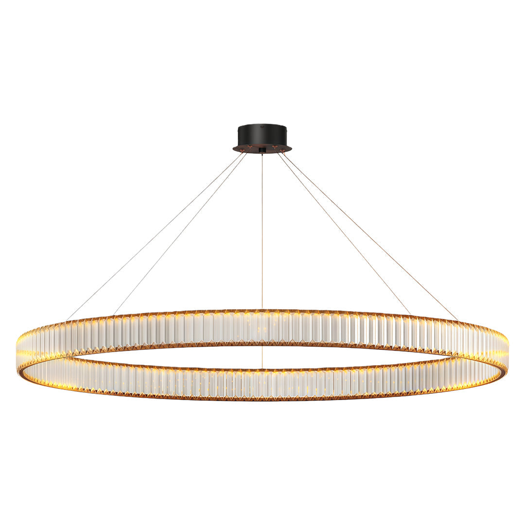 Premium Crystal Round Chandelier - Elegant Ceiling Light