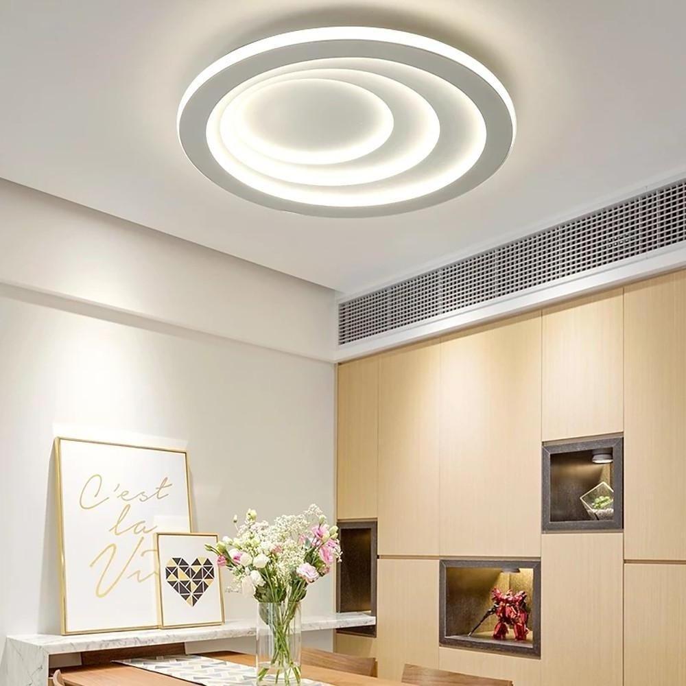 Premium LED Nordic Flush Mount Ceiling Light - 4 Graduated Circles