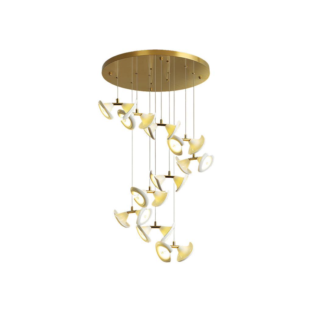 Luxury Tulip Flower Ceramic Chandelier - Elegant Ceiling Light