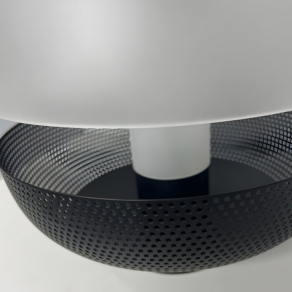 11-Inch LED Table Lamp with Mesh Metal and Frosted Glass Design