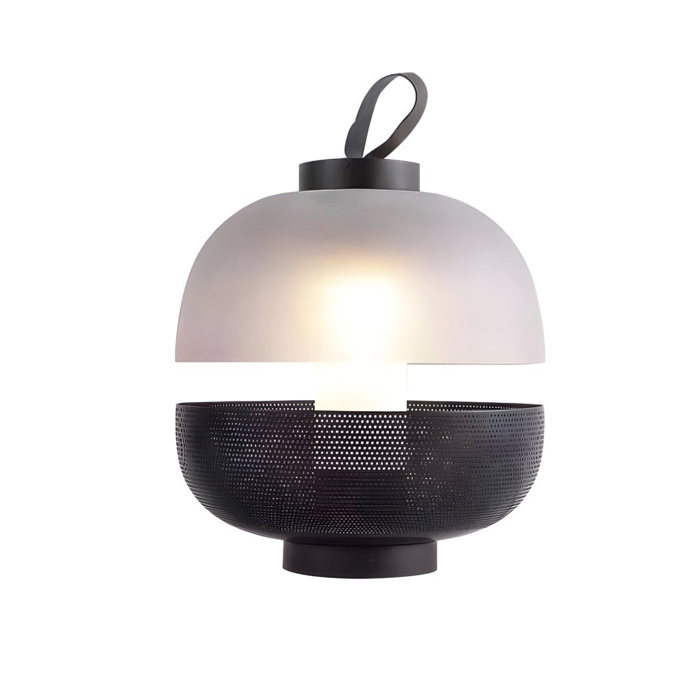 11-Inch LED Table Lamp with Mesh Metal and Frosted Glass Design