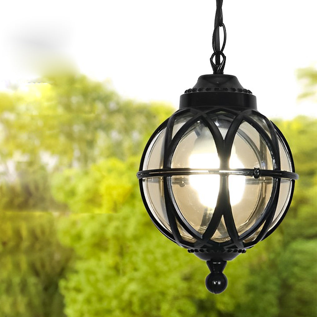Premium Metal Orb Outdoor Ceiling Light - Moisture-Proof Pendant