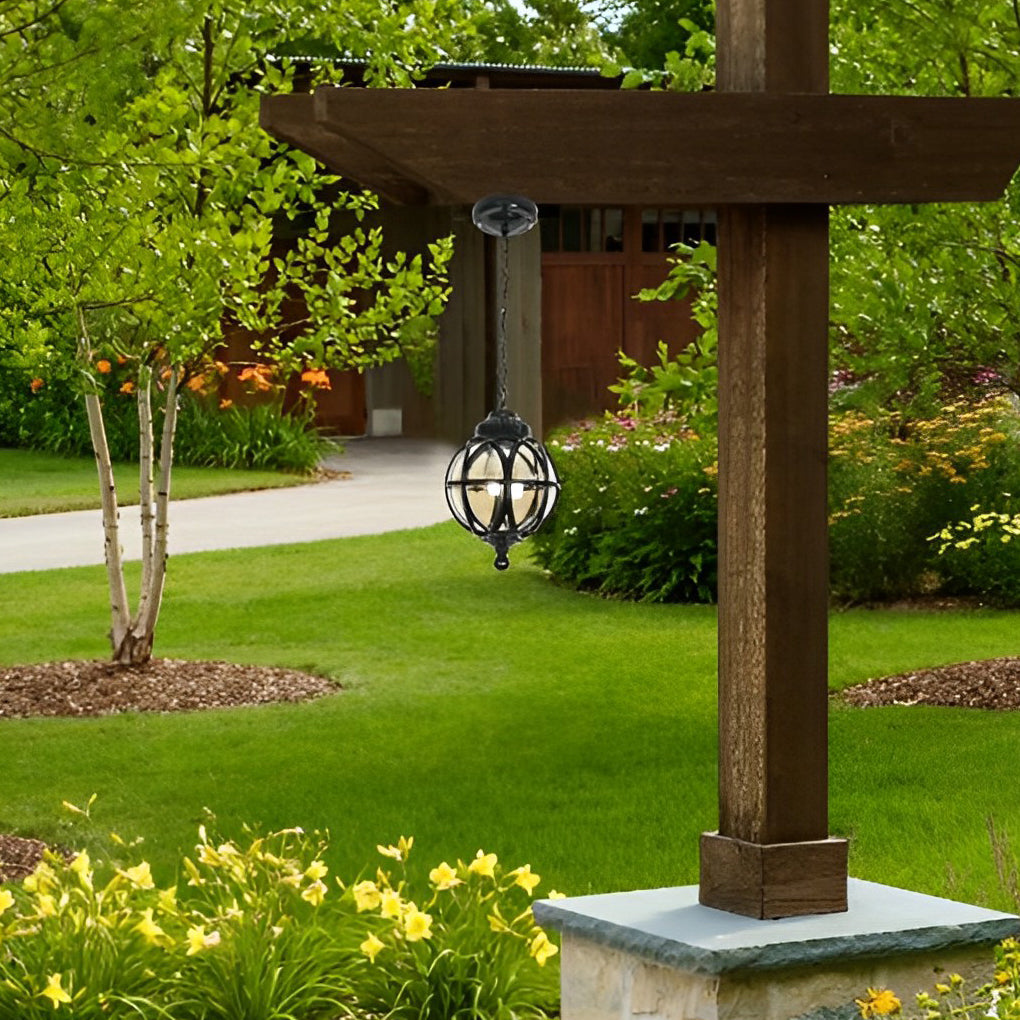 Premium Metal Orb Outdoor Ceiling Light - Moisture-Proof Pendant