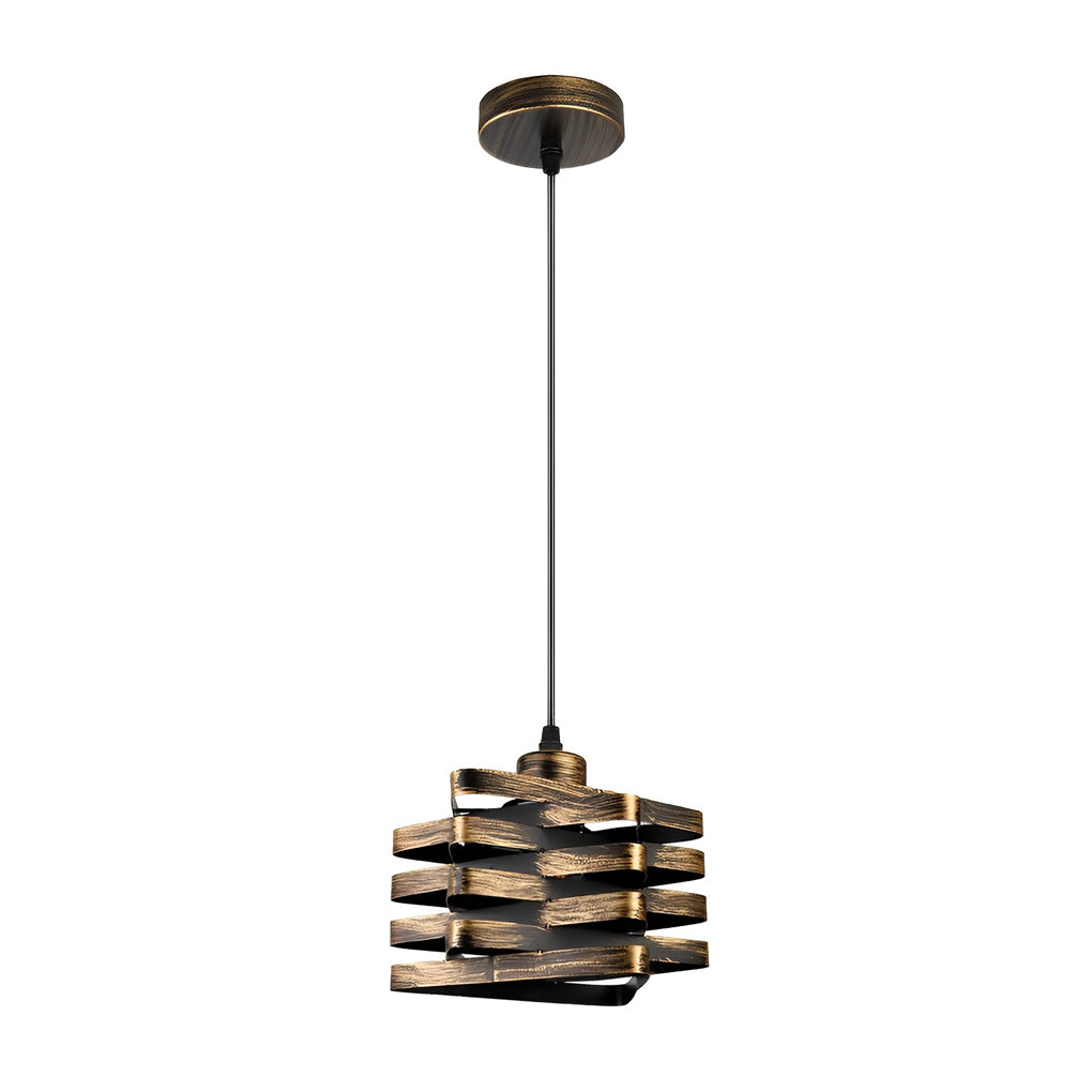 Vintage Industrial Metal Ribbon Pendant Light