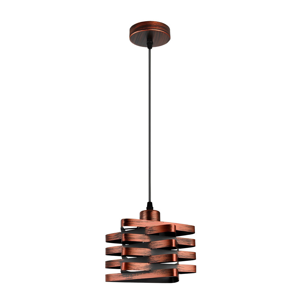 Vintage Industrial Metal Ribbon Pendant Light